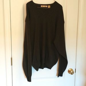 Joey Rodolfo 100% Merino Wool Sweater Vtg Gray V Neck Sz XL/TG 1879 Made USA